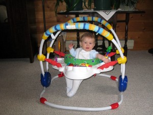 In a Jolly Jumper...Hey, did you know that jolly jumpers were invented by a Canadian Metis?