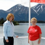 Mum and I on the deck of the Tarhane in Atline