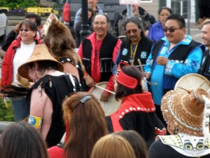 Ross River Dena Drummers at the Adäka Cultural Festival