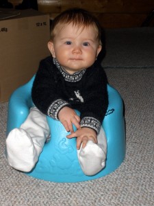 in a Bumbo seat...that is just a fun word to say...Bumbo